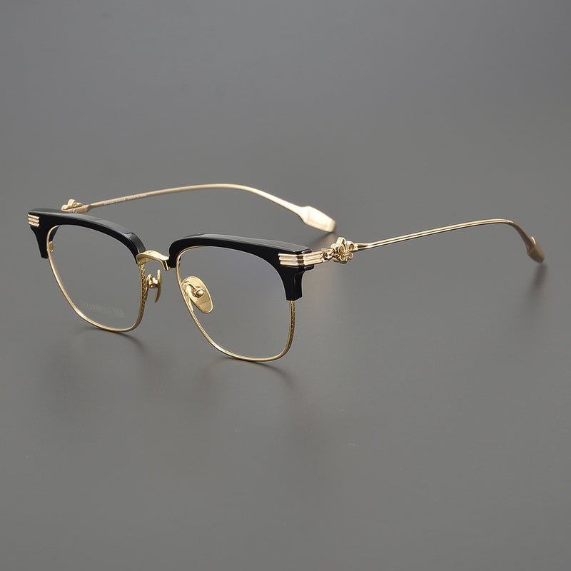 CHH Chrome Hearts Glasses Ultra Light Pure Titanium Fashion Half Frame
