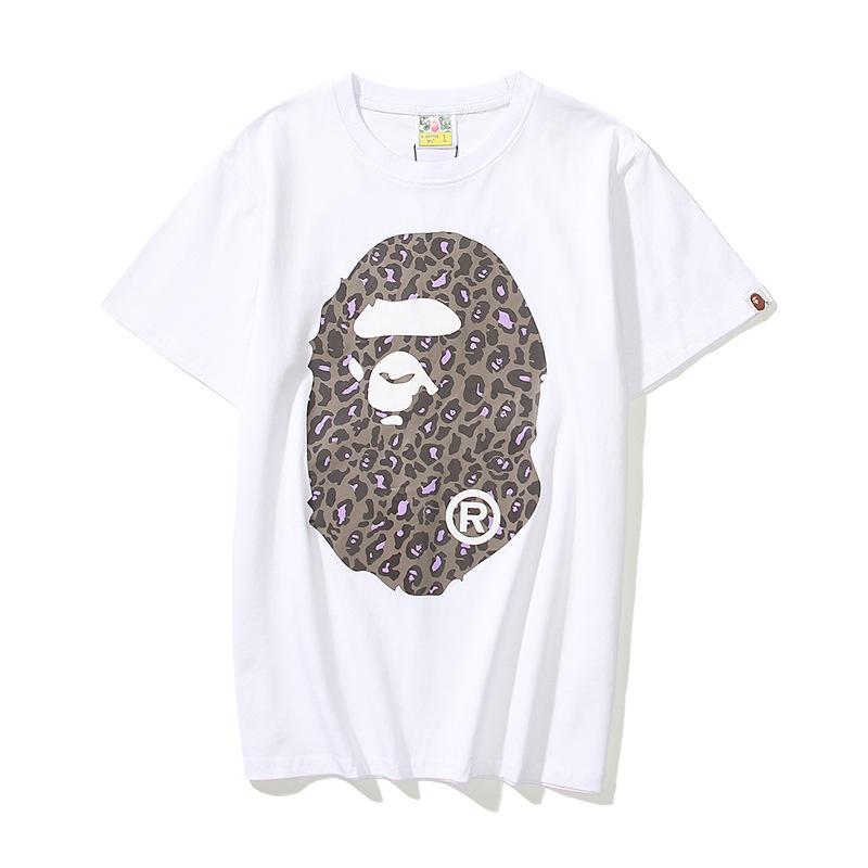 Bathing Ape T Shirt Summer Camouflage Leopard Print Casual Plus Size Short Sleeve T-shirt