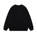 Men Hoodie Spring and Autumn Letter Printed Crew Neck Sweatshirt Retro Loose Casual Long Sleeve Pullover