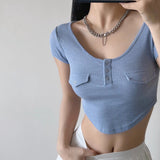 Women T-Shirt Short Sleeve Tight T-shirt Top