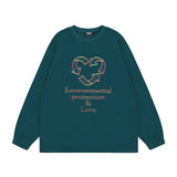Men Long Sleeve Shirt Retro Casual Long Sleeve T-shirt Men and Women Autumn All-Match Bottoming Shirt