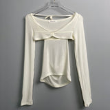 Women Long Sleeve Shirt Autumn Vest Long Sleeve Shawl Body-Hugging Suit