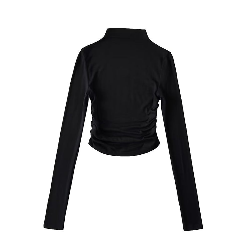 Women's T-shirt high-necked bottoming shirt women's autumn elastic T-shirt top