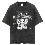 Japanese Anime Serial Experiments Lain Vintage Washed T Shirt