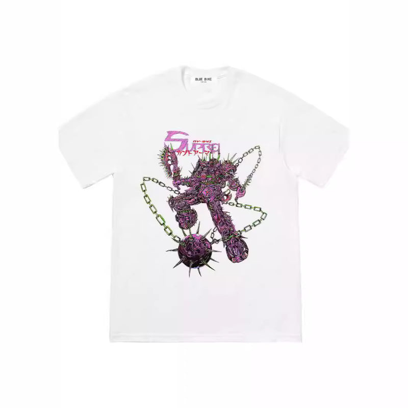 Mens T-shirts 21FW Spikes tee nail print T-shirt cotton bottoming shirt loose