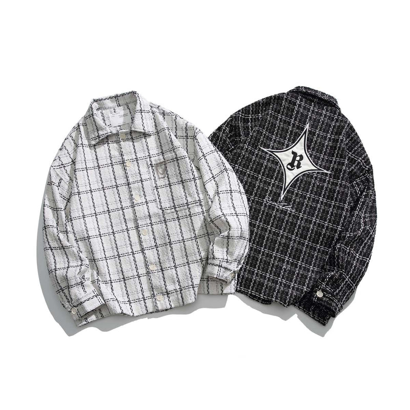 Unisex Jacket Fall Retro Plaid Pinker Women's Clothing