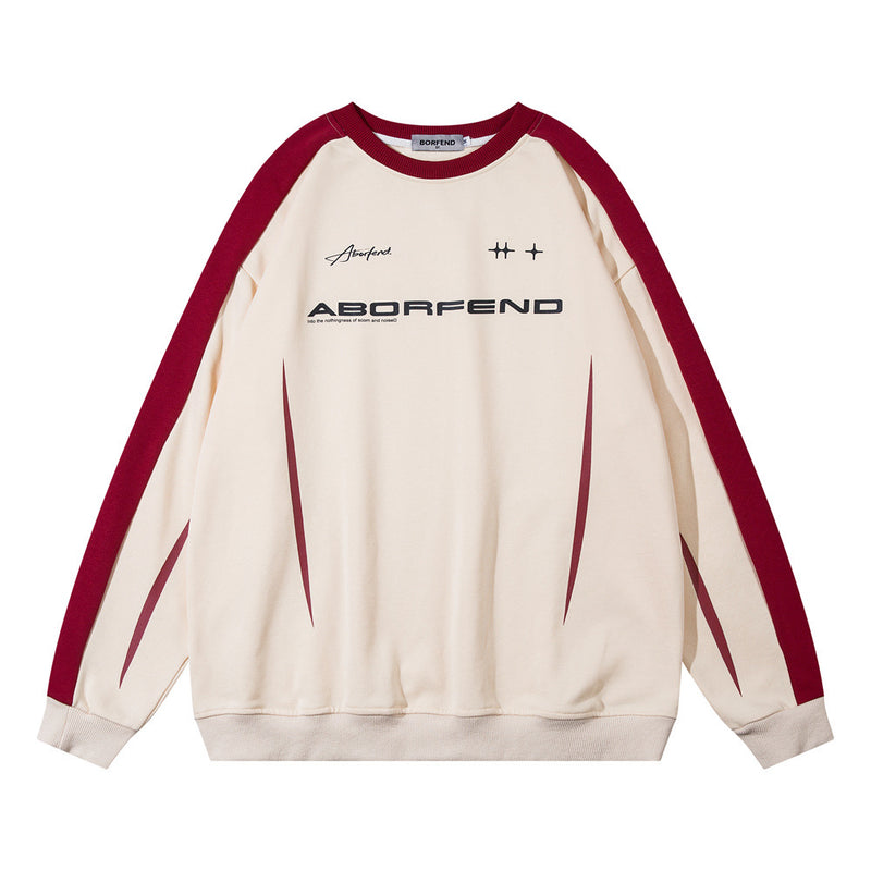 Men Hoodie round Neck Sweater Long Sleeve Pullover Sports Top Autumn