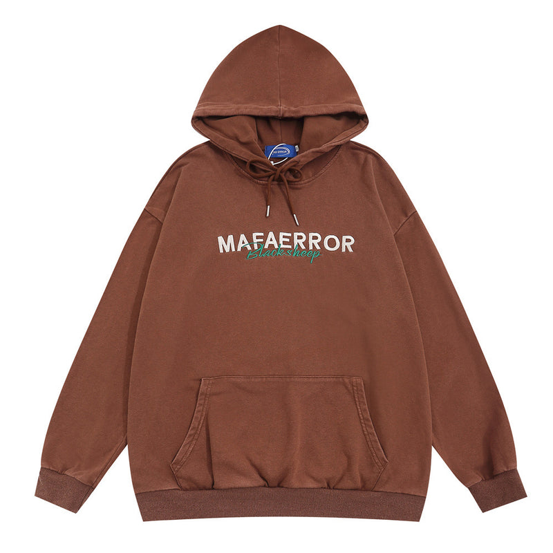 Men Hoodie Simple Embroidered Letter Hooded Sweater