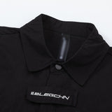 Men Long Sleeved T Shirt Embroidered Letter Long Sleeve Shirt Men's Loose Lapels Shirt