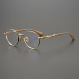 CHH Chrome Hearts Glasses cross engraved vintage round frame glasses pure titanium frame
