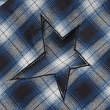 Men Long Sleeved T Shirt Long Sleeve Shirt Loose Five-Pointed Star Embroidered Lapel Casual Shirt