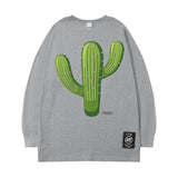 Men Long Sleeve Shirt Printed Long Sleeve T-shirt Men and Women Retro Loose Couple Casual