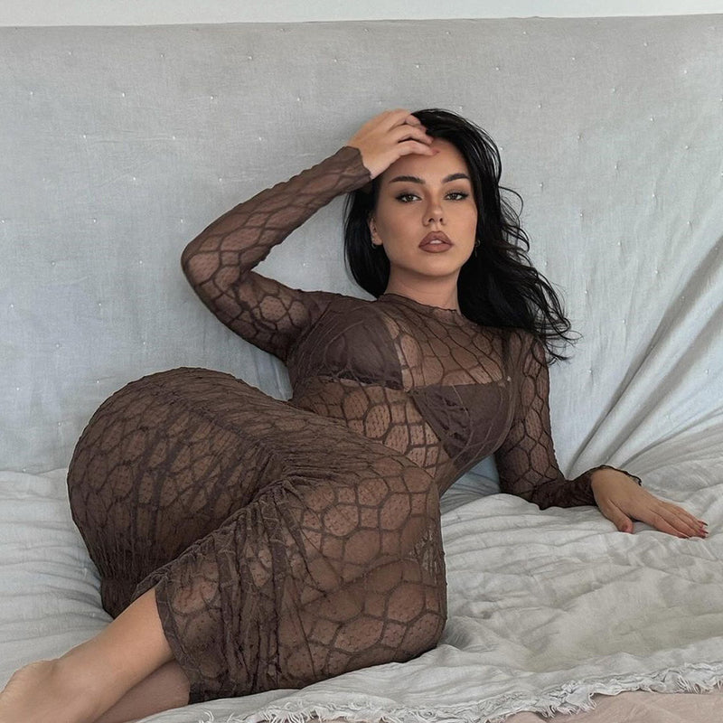 Women Co-Ord Set High Elastic Tight Mid-Length Top Dress Suit Women