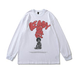 Men Long Sleeve Shirt Dark Printed Long Sleeve T-shirt Men Loose Sweater