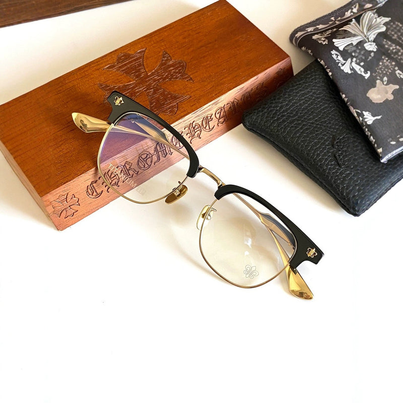 CHH Chrome Hearts Glasses Pure Titanium Half Frame Simple Atmospheric Square Glasses Frame