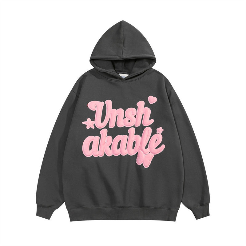 Men Hoodie Foam Letter Printed Hoodie Men's Autumn and Winter Oversize Loose Sports Pullover