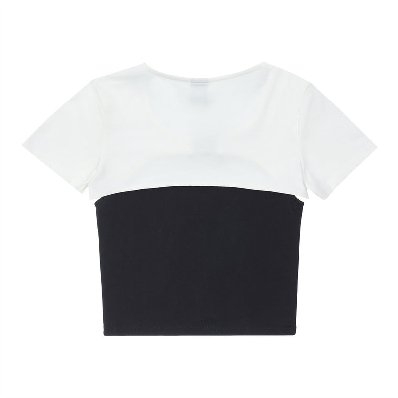 Women T-shirt Printed Vest Summer Slim Fit Camisole Short Sleeve