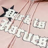 Men Fleece Lined Hoodie Embroidered Letter Hooded Sweaters Menswear Loose Street Coat