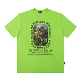 Men T Shirt Printed Short-Sleeved T-shirt Men and Women Loose