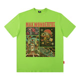 Men T Shirt Retro Personalized Printed Vibe Loose Short Sleeve T-shirt for Men and Women