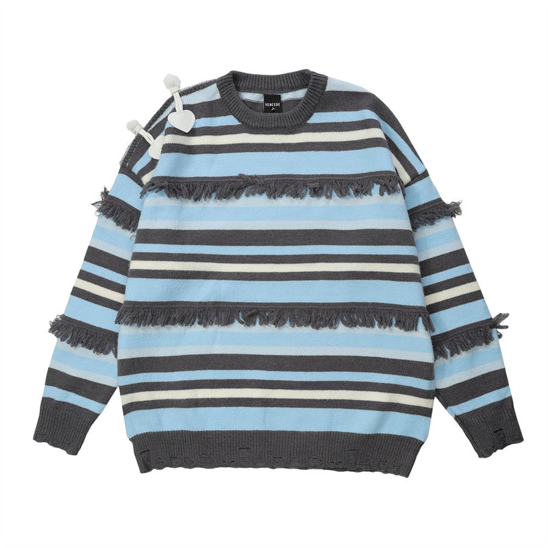 Women Sweater round Neck Autumn Stitching Sweater Knitted Cardigan