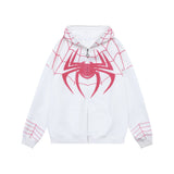 Men Hoodie Spider-Man Embroidered Masked Hooded Sweatshirt Sports Zipper Cardigan Outerwear
