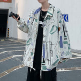 Graffiti Bomber Jacket Jacket Men's Loose