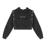 Women Hoodie Cropped Hoodie Girls Spring and Autumn Print Leisure