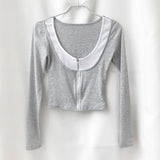 Women Long Sleeve Shirt Short Casual Top Long Sleeve Bottoming Shirt
