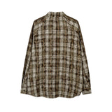 Unisex Vintage Hoodie Long Sleeve Checked Shirt