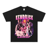 Kendrick Lamar T Shirts Cotton Hip Hop Rap Loose Short Sleeves