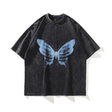 Men's T Shirt Vintage Distressed Printed Short-Sleeved T-shirt Men's and Women's Loose Summer
