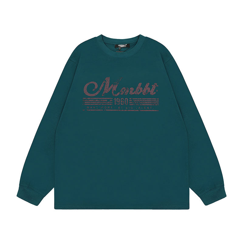 Men Long Sleeve Shirt Couple Long Sleeve T-shirt Men and Women Ins Idle Style All-Match Loose