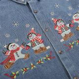 Men Long Sleeved T Shirt Embroidery Denim Shirt Jacket Men's Spring and Autumn Lapel Shirt Ins Loose Casual