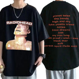 Vintage Rock Band Radiohead T Shirt Men Cotton T-shirts Hip