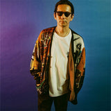 Graffiti Bomber Jacket Pure Cotton Yarn V-neck Knitted Cardigan