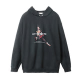 Men Hoodie Washed Distressed Hooded Sweaters Menswear Casual Loose Long Sleeve
