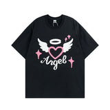 Men T Shirt Sweet Cool Love Puff Print Couple Short Sleeve T-shirt Men and Women