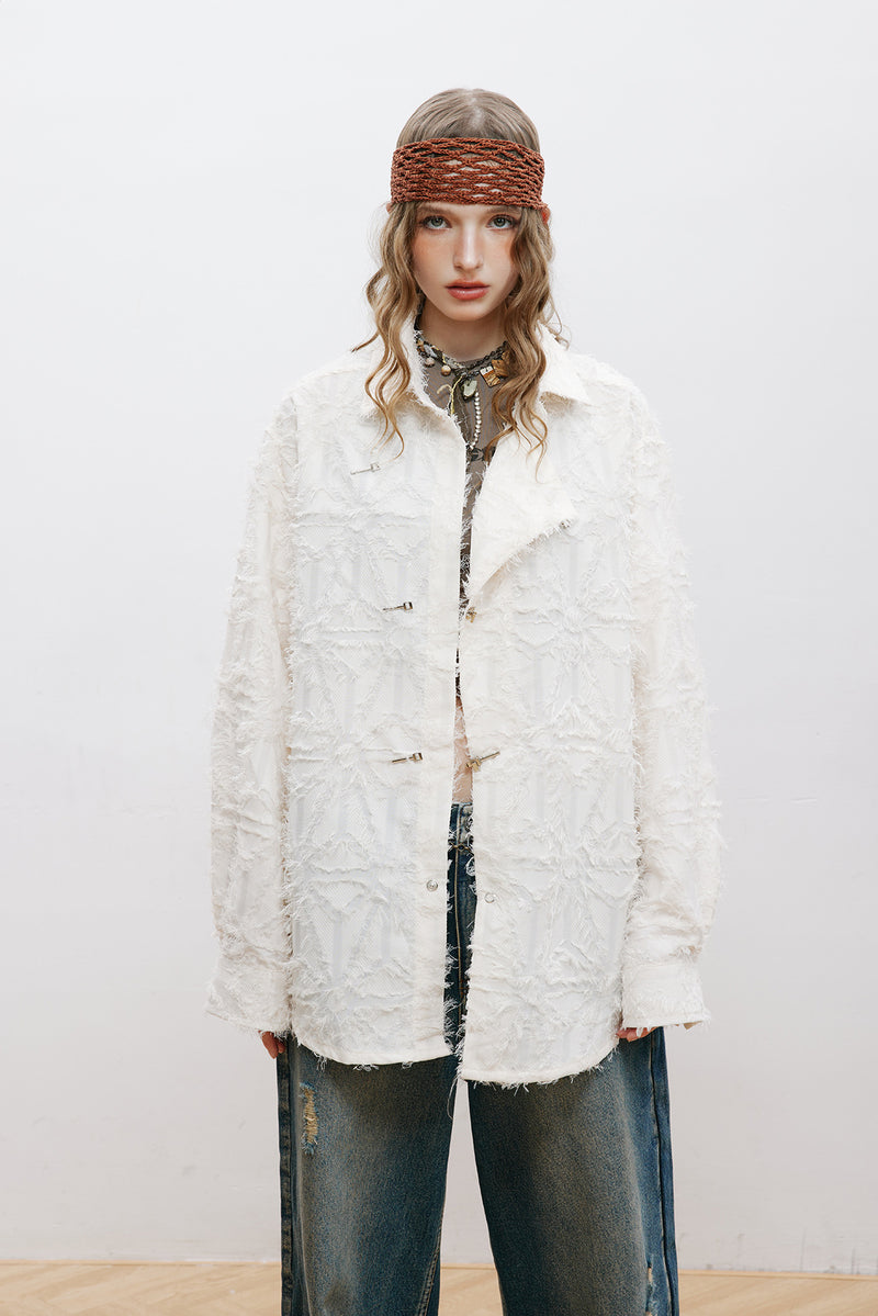 Unisex Jacket Autumn Tassel Fabric Long Sleeve Shirt
