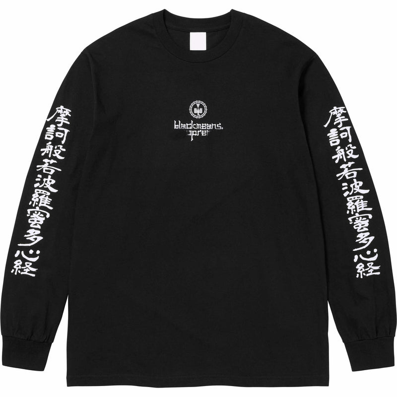 Mens T-shirts FW23 BLACKMEANS TEE Heart Sutra Buddhist Sutra Long Sleeve T-Shirt Bottom Shirt tee