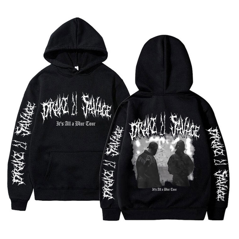 Hip Hop Rapper Drake Graphic Hoodie Rap 21 Savage Print