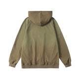 Men Fleece Lined Hoodie Fall/Winter Hoodie Men's Gradient Letter Embroidery Zipper Jacket