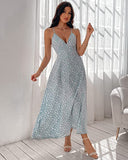 Jungle Print Maxi Dress Summer Casual Print