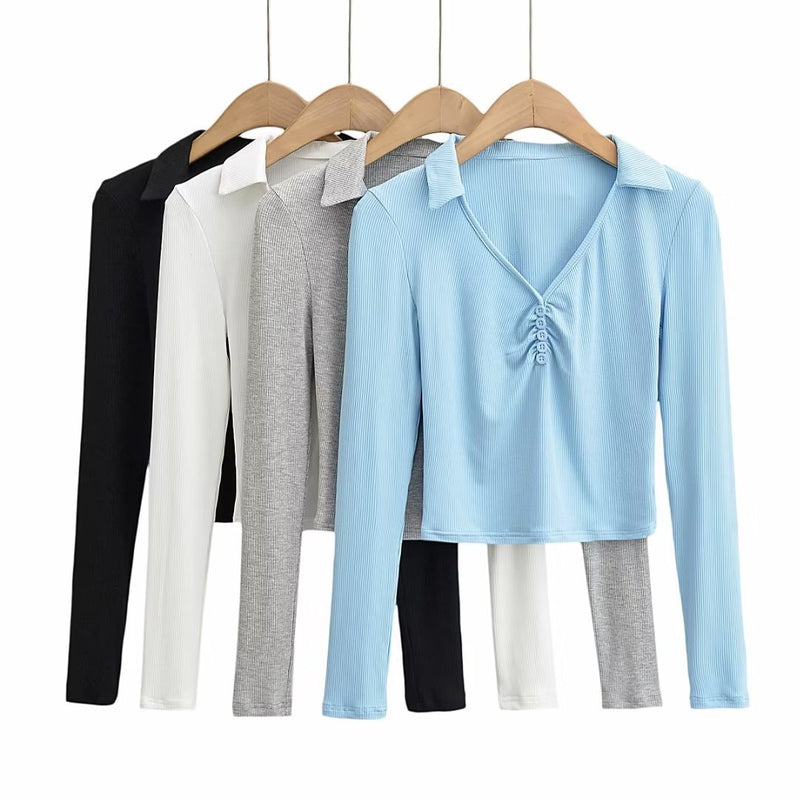 Women T-Shirt Spring and Autumn Long Sleeve Slim Bottoming Shirt