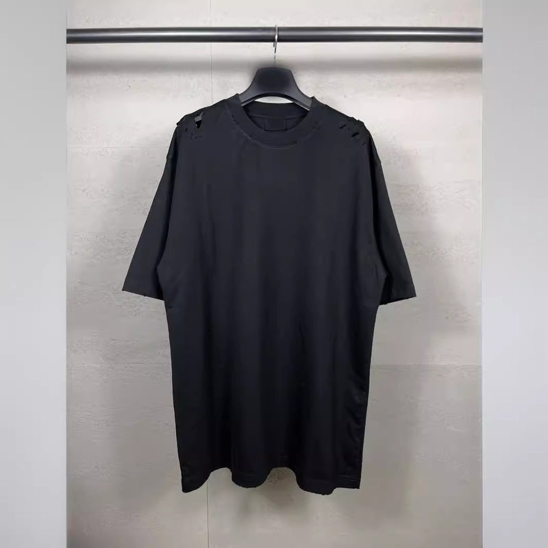 Men T-shirts LOGO washed and worn old T-shirts trendy half sleeves