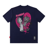 Men T Shirt Short Sleeve Summer Loose I Retro High Street Men and Women Couple
