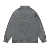 Men Denim Jacket Washed and Worn Denim Jacket Men's Vintage Pocket Jacket Spring and Autumn