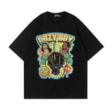 Men T Shirt West Coast Hip Hop Retro Printed Casual Short Sleeve T-shirt Men and Women