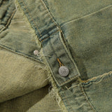 Men Denim Jacket Washed Distressed Denim Jacket Men's Spring and Autumn Casual Jacket Coat