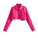 Women T-Shirt Short Design Fashion Polo Collar Shirt Top
